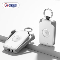Llavero Personalizado con Banco de Energía Inalámbrico Magnético Portátil de Emergencia, 2000mAh, Iluminación LED, Ultra Delgado, Tipo-C para Reloj y Teléfono