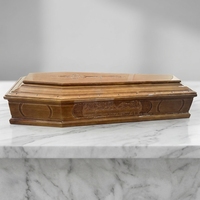 Ataúd de Madera Maciza Hecho a Mano de Estilo Europeo, Diseño Personalizable, Capacidad de 220 Pulgadas Cúbicas, Apto para Entierro