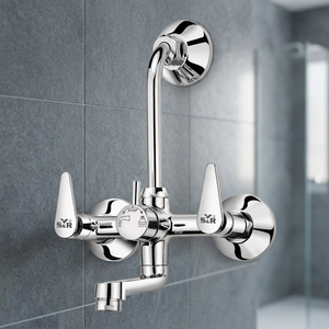 Robinet Mitigeur Mural 2-en-1 en Alliage de Zinc, Finition Chromée, Double Commande, Robinet de Salle de Bain et Cuisine, Vanne Dérivante pour Douche, Raccord de Plomberie - Product Image 2