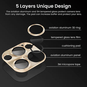 Protector de Lente de Cámara para Teléfono Móvil, Diseño Personalizado OEM de Fábrica, Película Protectora de Cámara de Metal Esmerilado 9H para iPhone 16 15 Pro Max - Product Image 5
