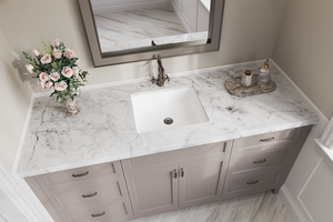 Centurymosaic - Encimera de Mármol Natural Blanco Carrara de Lujo, Pulido, para Baño, Cocina, Hotel, Decoración de Villas - Product Image 6