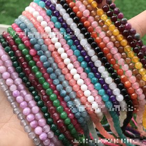 Prix usine pierre de <span class=keywords><strong>Jade</strong></span> naturelle perles de Quartz rondes à facettes perles d'agate indienne en cristal naturel 4mm pour la fabrication de bijoux - Product Image 4