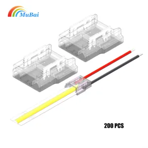 Fast shipping 200pcs Pack Single Color COB 2 pin wire to board connector 10mm 2pin Small led strip l shaped connectors