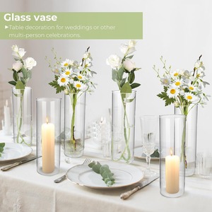 <span class=keywords><strong>Grand</strong></span> <span class=keywords><strong>Vase</strong></span> Cylindrique en Verre de 12 Pouces, Résistant à la Chaleur, en Borosilicate, pour Fleurs et Bougies Flottantes, Vente en Gros - Product Image 5