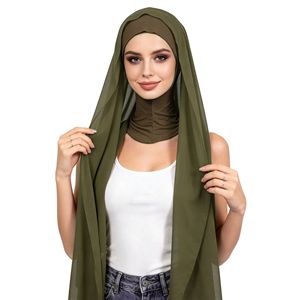 Ensemble une pièce pour femme : châle carré en polyester et bonnet uni avec écharpe perlée - Product Image 5