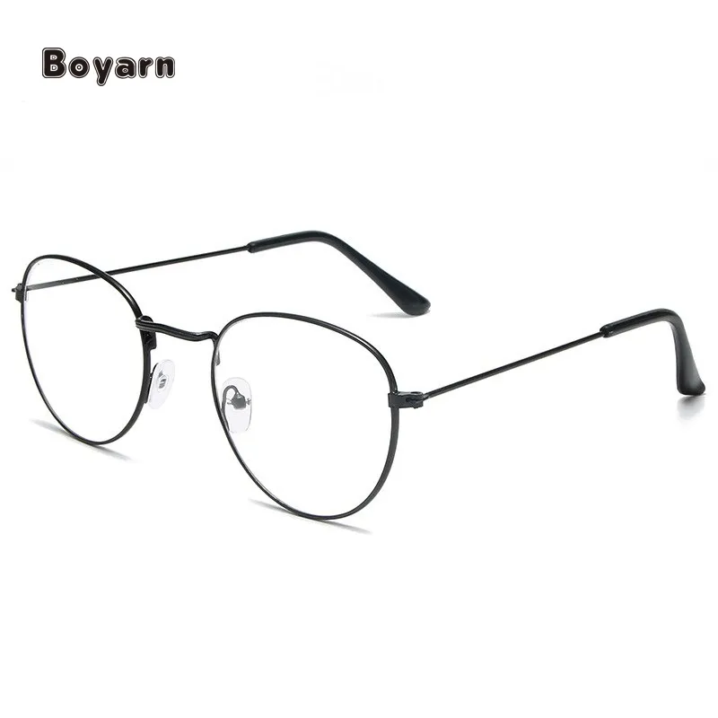Boyarn安い3447ラウンドメガネフレームオンラインストア販売女性眼鏡低価格ゴールドブラックシルバー工場