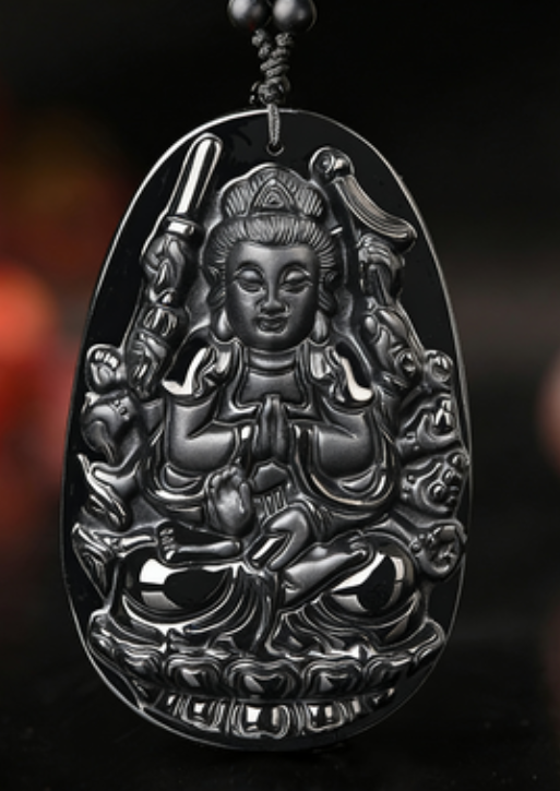 Avalokitesvara aux mille mains blanc blanc blanc avec chaîne de perles MC14