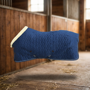 Couverture d'hiver matelassée imperméable en velours de luxe pour chevaux, doublée de polaire Sherpa, avec quincaillerie en acier inoxydable pour - Product Image 3
