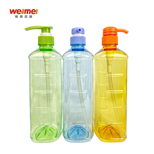 Botol Kosmetik Plastik PET 1000ml Kemasan Kecantikan Perawatan Kulit Tubuh Krim Perawatan Rambut Sampo Tutup Sekrup Desain Datar - Product Image 2