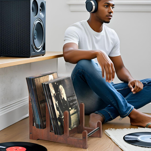 Librería Moderna Rústica Marrón en Oferta, Estantería Alta con Arco, Organizador <span class=keywords><strong>de</strong></span> Almacenamiento para CDs/Libros para el Hogar, Oficina, Dormitorio - Product Image 6