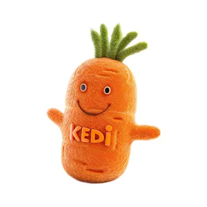 Pet Products Factory Custom Plush Squeaky Interactive Stuffed Toys Cute Puppy Pet Toys for Teeth Clean Ugly Carrot Vegetable