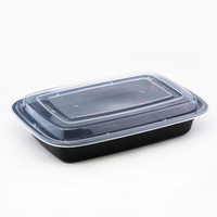 Contenedores Rectangulares Transparentes Desechables para Alimentos, de Grado Alimenticio, Libres de BPA, Aptos para Congelador, con Tapas, para Preparación de Comidas y Almuerzos, Venta al Por Mayor
