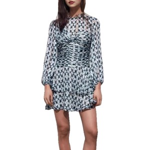 Vestido Casual para Mujer, Cuello Redondo, Estampado, Corto, Poliéster, Uso Diario, Cintura Natural, SH6238 - Product Image 5