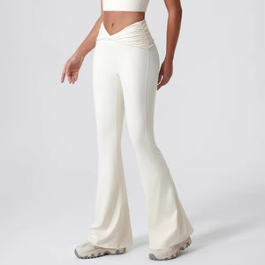 Logotipo personalizado Yogawear Super Stretch V Twist Flare Yoga Pantalones Fitness Gym Leggings - Product Image 2