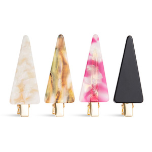 Pinzas para el Cabello de Acetato, Triangulares, Color Carey, Rosa, Amarillo, Blanco, Negro, Uso Diario, Accesorios para el Cabello Unisex - Product Image 1