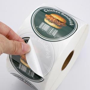Etiqueta Redonda Autoadhesiva para Sándwich de Pollo, Resistente al Agua y al Calor, Ecológica, con Código de Barras para Empaquetado de Alimentos - Product Image 2
