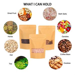 Bolsa de Papel Kraft Reciclable de Grado Alimenticio con Cierre Ziplock para Nueces, Café y Snacks, Bolsa Marrón Económica Doypack de Papel Kraft con Ventana - Product Image 4