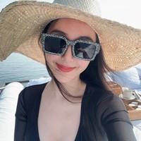 Nouveau style 2025 Lunettes de soleil unisexes à monture carrée intégrale, entièrement serties de diamants, UV400, style milliardaire, pour célébrités d'Internet et de la mode hip-hop