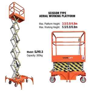 300Kg 500Kg Kleine Elektrische Schaar Werkplatform 3 4 5 6 7 Mtr M 10ft 12ft 16ft Ce Batterij Mini Man Lift Sleepbare Order Picker - Product Image 2