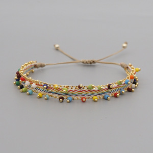 Bracelet en tissu fait main, ethnique, tissé, perlé, de bonne qualité, bracelet pour femmes, bracelets mexicains - Product Image 5