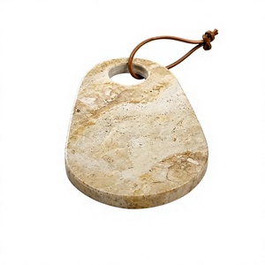 Planche à découper en marbre naturel, planche de service, planche à fromage avec poignée en cuir, planche à découper de cuisine, plateau décoratif - Product Image 1