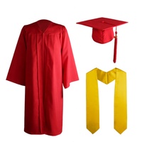 Ensemble de graduation noir mat pour adultes, bon marché, pour l'université et le collège