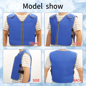 AQTQ Hommes Cool Veste pour Temps Chaud Glace <span class=keywords><strong>Gilet</strong></span> Réfléchissant Avec Bacs De Glace et Poches <span class=keywords><strong>Gilet</strong></span> De Refroidissement pour Travailler dans la Chaleur - Product Image 6