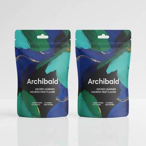 Sac en mylar refermable en plastique recyclable personnalisé pour usage en dispensaire, emballage alimentaire, anti-odeur, anti-enfants, biscuits, sac en mylar de 3,5, en vrac - Product Image 1