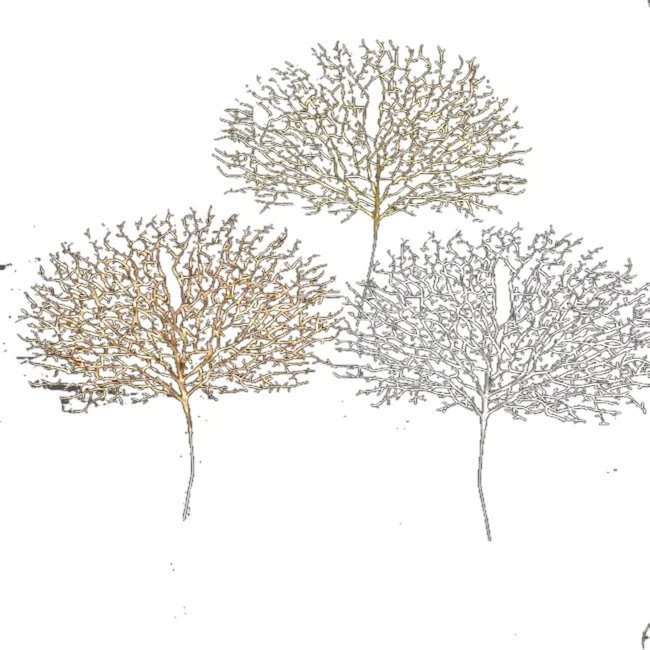 Искусственные золотые листья с высокой степенью имитации, пластиковые длинные Пять маленьких хвостов