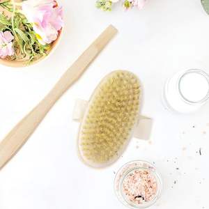 Sikat pemijat tubuh pegangan panjang dapat dilepas bulu kayu alami pengelupasan mandi punggung kering sikat tubuh spons <span class=keywords><strong>Loofah</strong></span> Sisal - Product Image 3