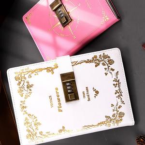 Diario Personalizado A5 <span class=keywords><strong>con</strong></span> Candado, Papel Grueso, Cubierta de Cuero, Protección <span class=keywords><strong>con</strong></span> Contraseña, Cuaderno para Regalo de Cumpleaños - Product Image 4