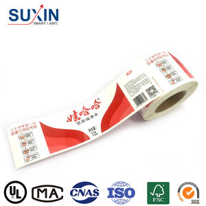Rouleau durable d'autocollants en papier synthétique imperméable laminé mat personnalisé en vinyle pour l'industrie alimentaire des boissons pour l'emballage <span class=keywords><strong>de</strong></span> jus - Product Image 1