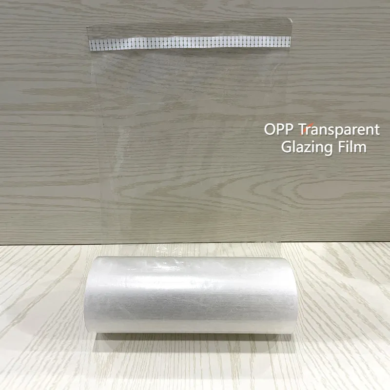 OPP kaca transparan Film bening BOPP PoIyster Matte 320mm OPP laminasi