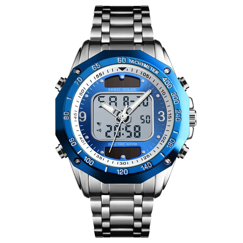 2022 new luxury zinc alloy strap waterproof cheap solar smart watches men wrist