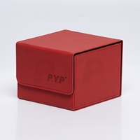 Boîte de rangement pour cartes Toploader 3x4 en cuir PU avec aimant puissant