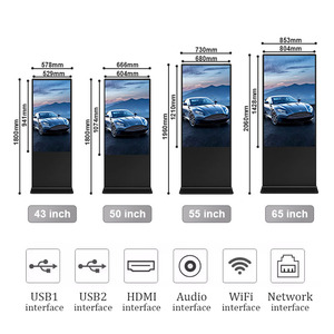 Siêu mỏng 55-inch <span class=keywords><strong>Windows</strong></span> Android Màn hình cảm ứng kiosk trong nhà tầng thường vụ máy nghe nhạc quảng cáo kỹ thuật số biển trung tâm mua sắm - Product Image 5