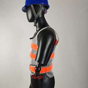 เสื้อกั๊กนิรภัยสะท้อนแสงโปร่งใสสำหรับทุกเพศมีแถบสีส้มสำหรับใช้งานได้หลากหลาย - Product Image 4