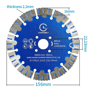 156mm muro di mattoni lama taglio cemento denti segmentato lama sega diamantato per taglio a umido/a secco - Product Image 5