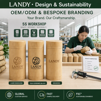 Boîte en bambou naturel de qualité supérieure avec logo personnalisé, boîte cylindrique en bois durable pour le thé, boîte-cadeau professionnelle, emballage