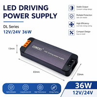 Alimentation LED à tension constante ultra-mince 36W, boîtier en aluminium, efficacité 80%-89%, projecteur, design compact, double canal