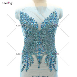 WDP-624 Keering in Stock prodotti fatti a mano <span class=keywords><strong>pietra</strong></span> <span class=keywords><strong>con</strong></span> ricamo fiore di cristallo da sposa strass Applique per indumento - Product Image 5