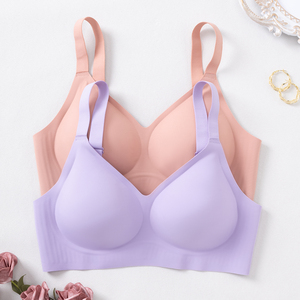 Reggiseno senza cuciture con cinturino a tracolla regolabile Design personalizzato all'ingrosso tinta unita a tre file con fibbia reggiseno traspirante da donna - Product Image 5