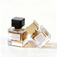 Vente en gros de flacons de parfum carrés transparents en verre de 30 ml, 50 ml, 100 ml, flacon pulvérisateur vide, atomiseur
