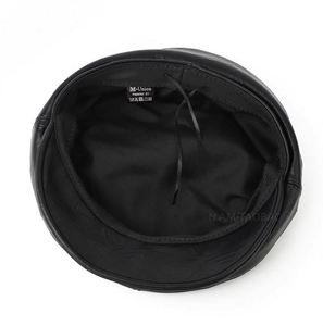 Autumn Winter British Style Retro PU <b>Beret</b> Women's Fashionable Simple Leather <b>Beret</b> - Product Image 3