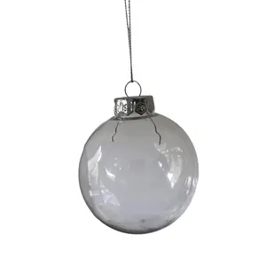 Clear Design 8Cm Pvc Kerst Plastic Ornamenten Kerstballen Thuis Opknoping Decoratieve Huisdierschuimgeschenken Met Druktechnieken