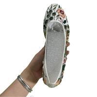 Ballerines à fleurs brodées en maille faites à la main de luxe personnalisées en usine chaussures Mary Janes ballerines plates pour femmes