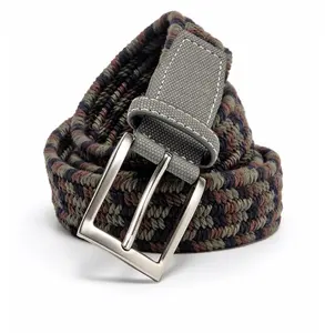 Braided Canvas Woven Elastic Stretch Belts for Men Women Junior With Multicolored