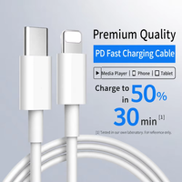 Câble USB-C vers 8 broches 30W PD à charge rapide, câble Type-C en TPE pour iPhone 8 11 12 13 14 Pro Max, synchronisation des données, chargeur 1m 2m 3m, vente en gros