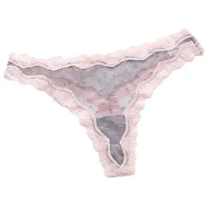 Ladies Sexy Transparent Mesh Lace Women's Thong T-Panties Hollow Temptation Seamless panties