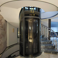 Hydraulischer Hauslift für Wohngebäude und Villen, Innen-Personenaufzug mit Panoramakabine aus Glas, FUJI
